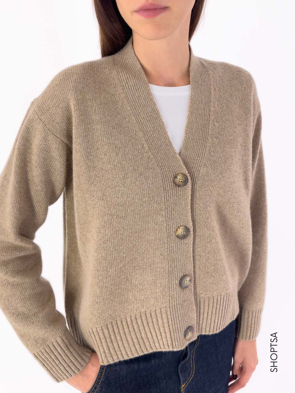 Cardigan in lana rasata