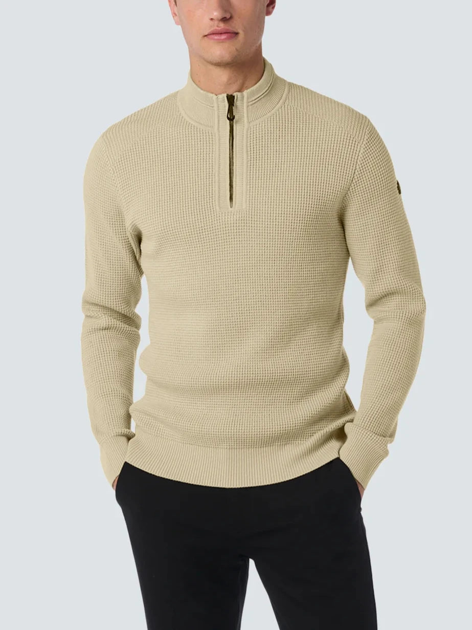 Maglione mezza zip cotone