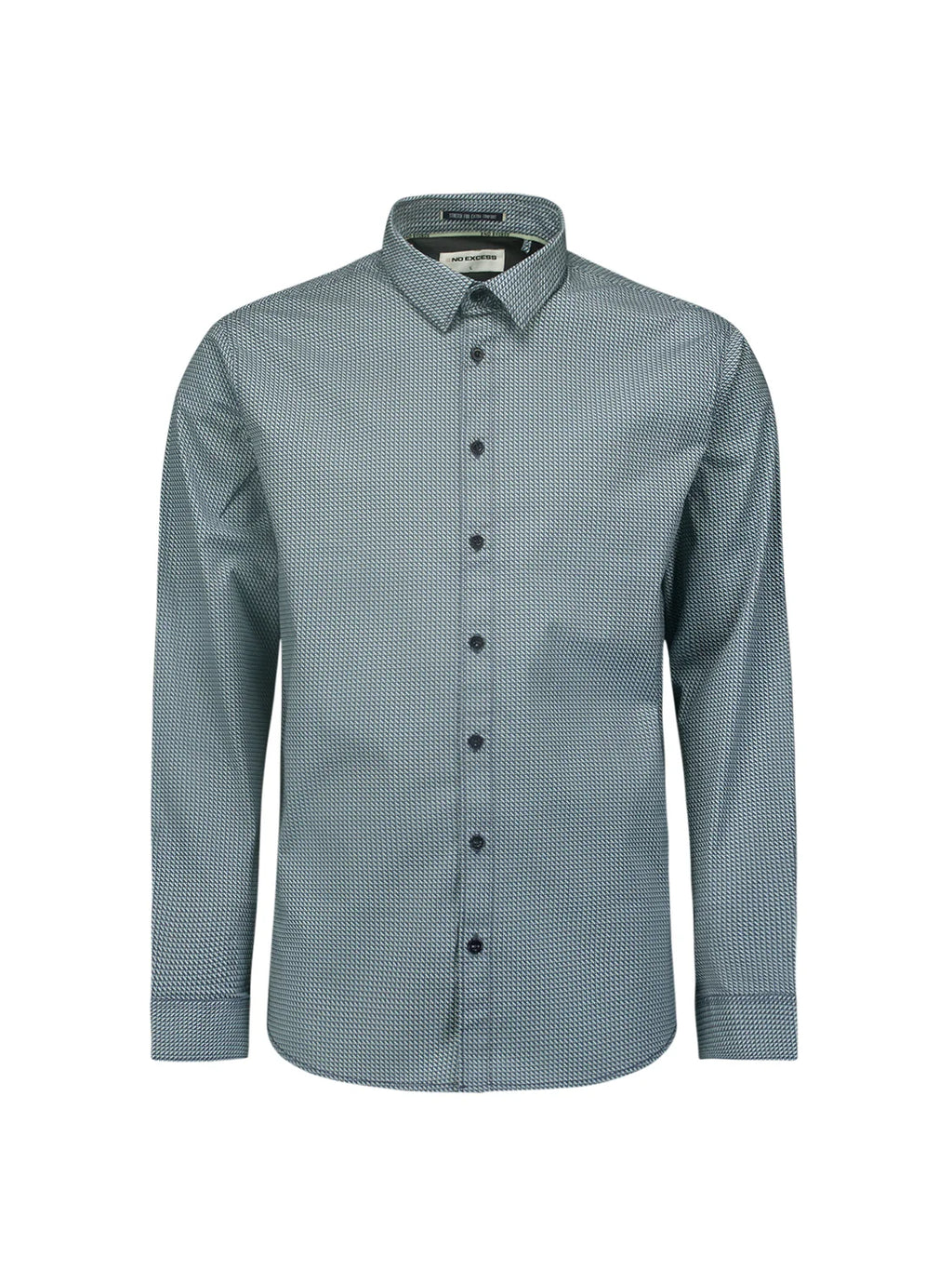 Camicia micro stampa blu