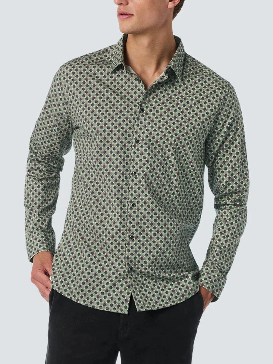 Camicia micro stampa grigio