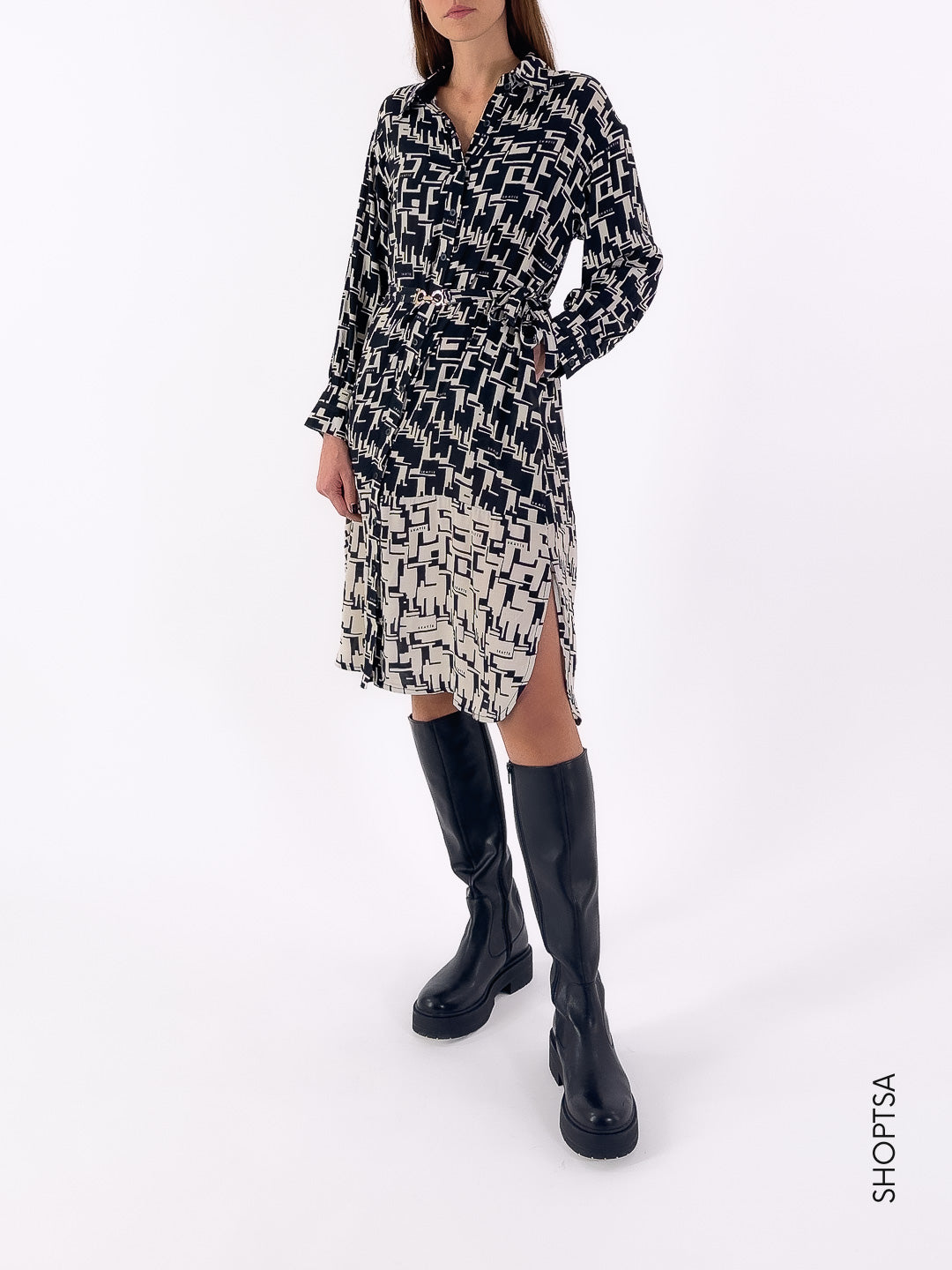 Abito chemisier black and white