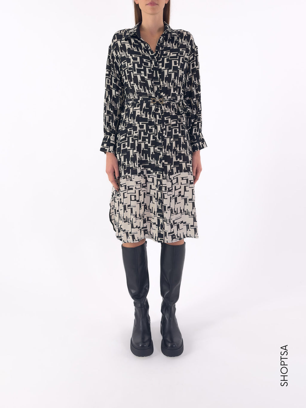 Abito chemisier black and white