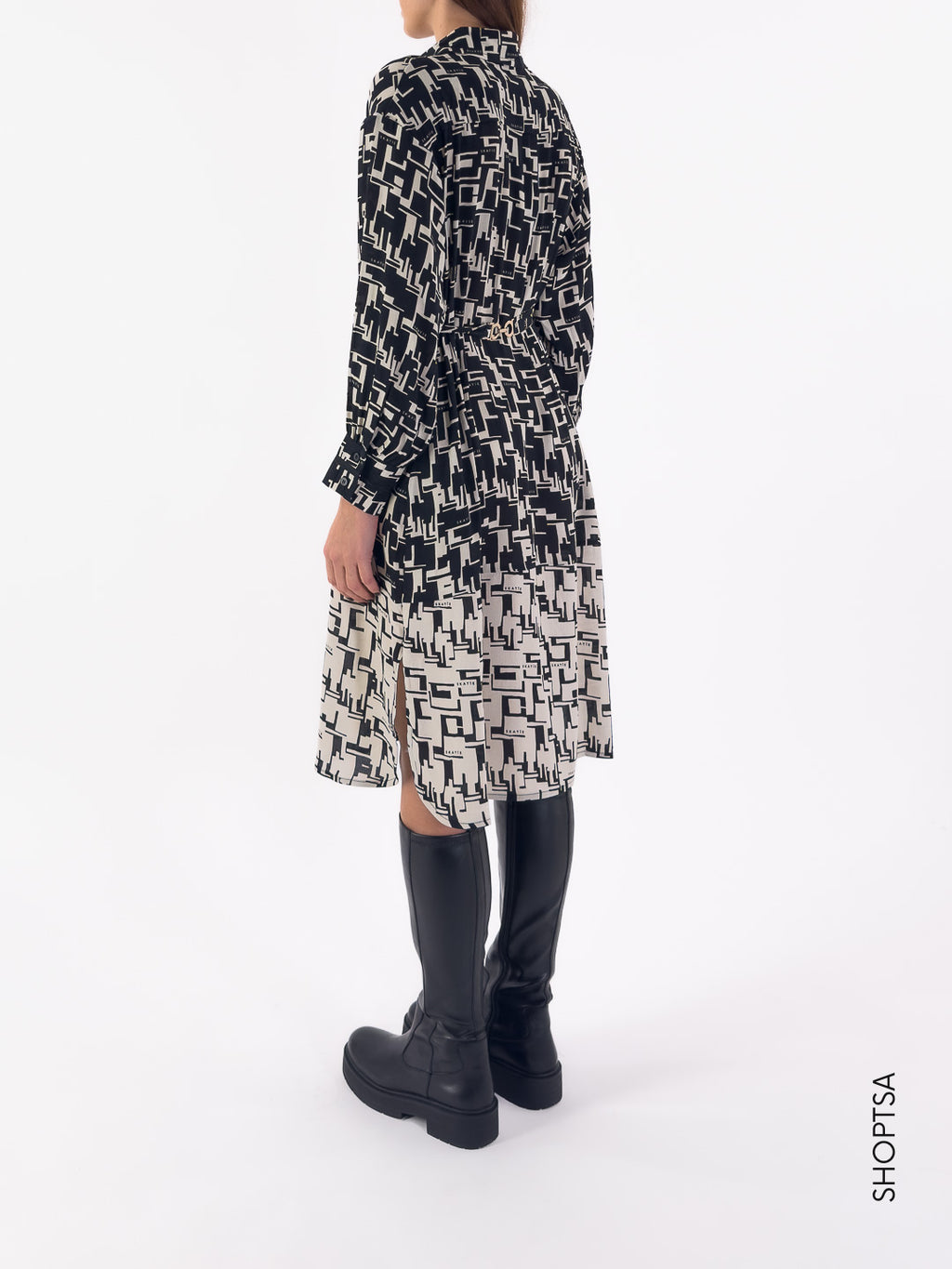 Abito chemisier black and white