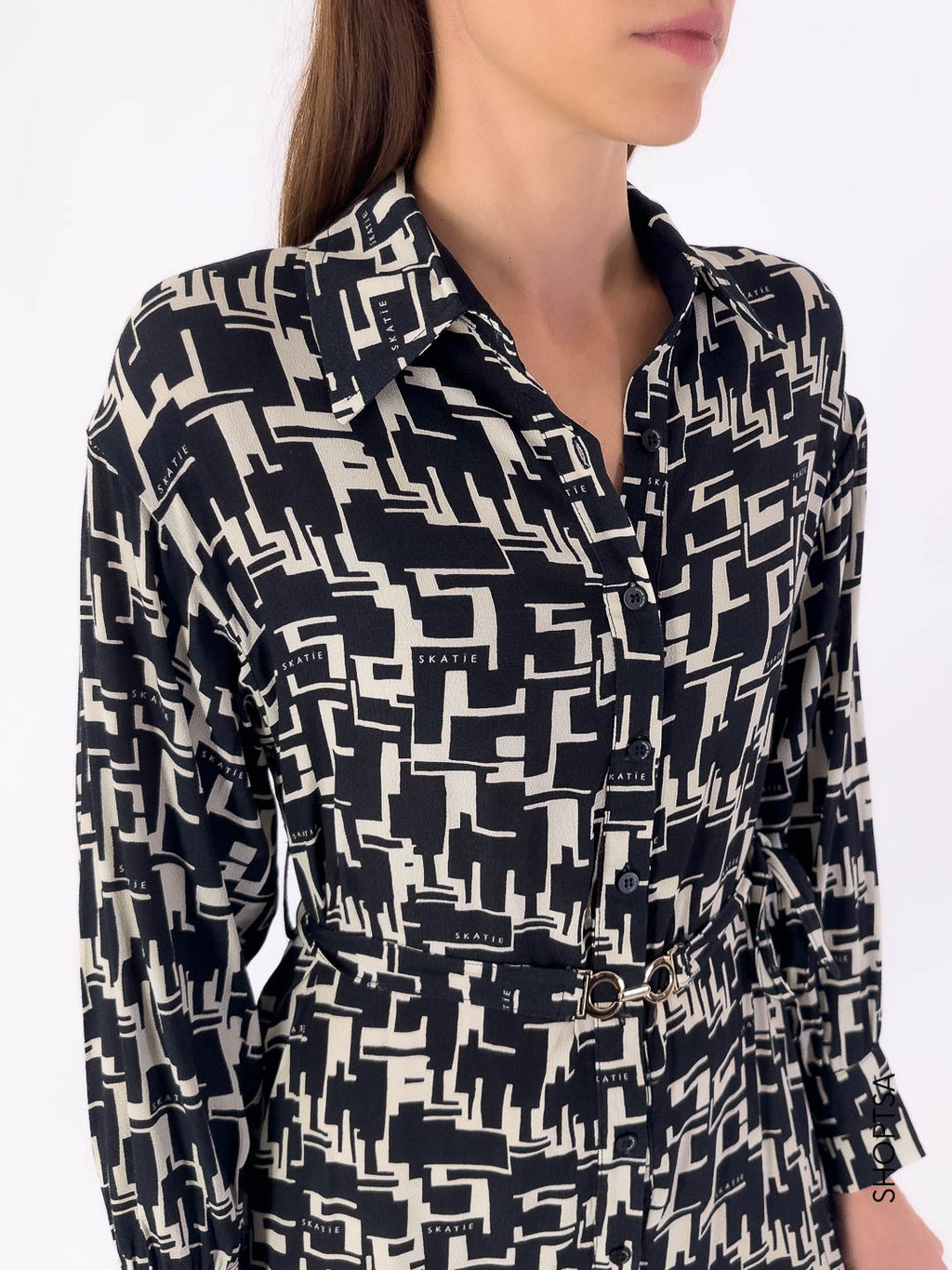 Abito chemisier black and white