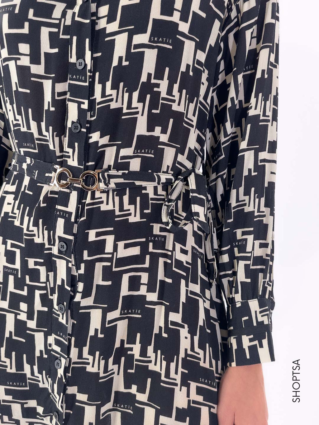 Abito chemisier black and white