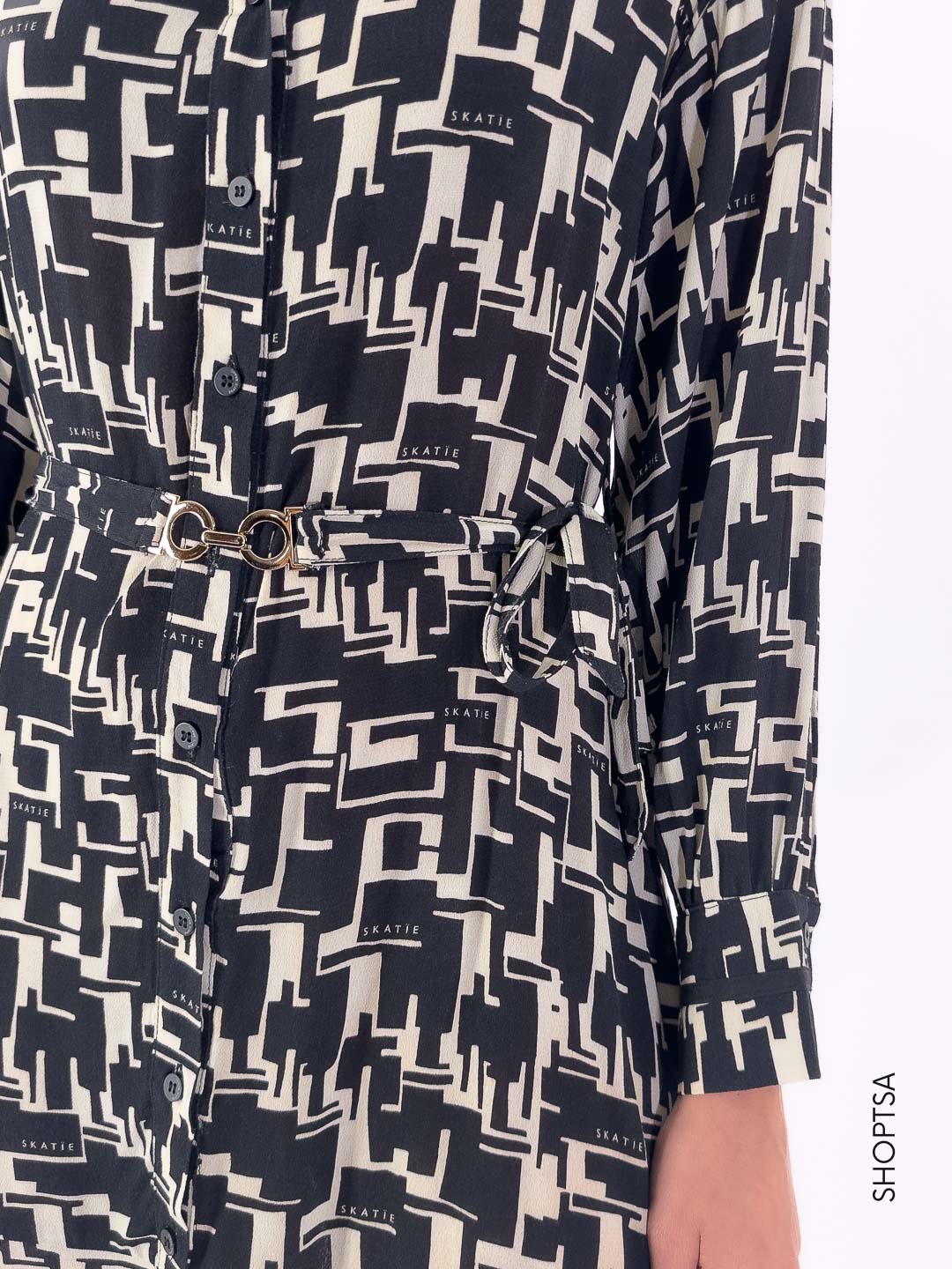 Abito chemisier black and white