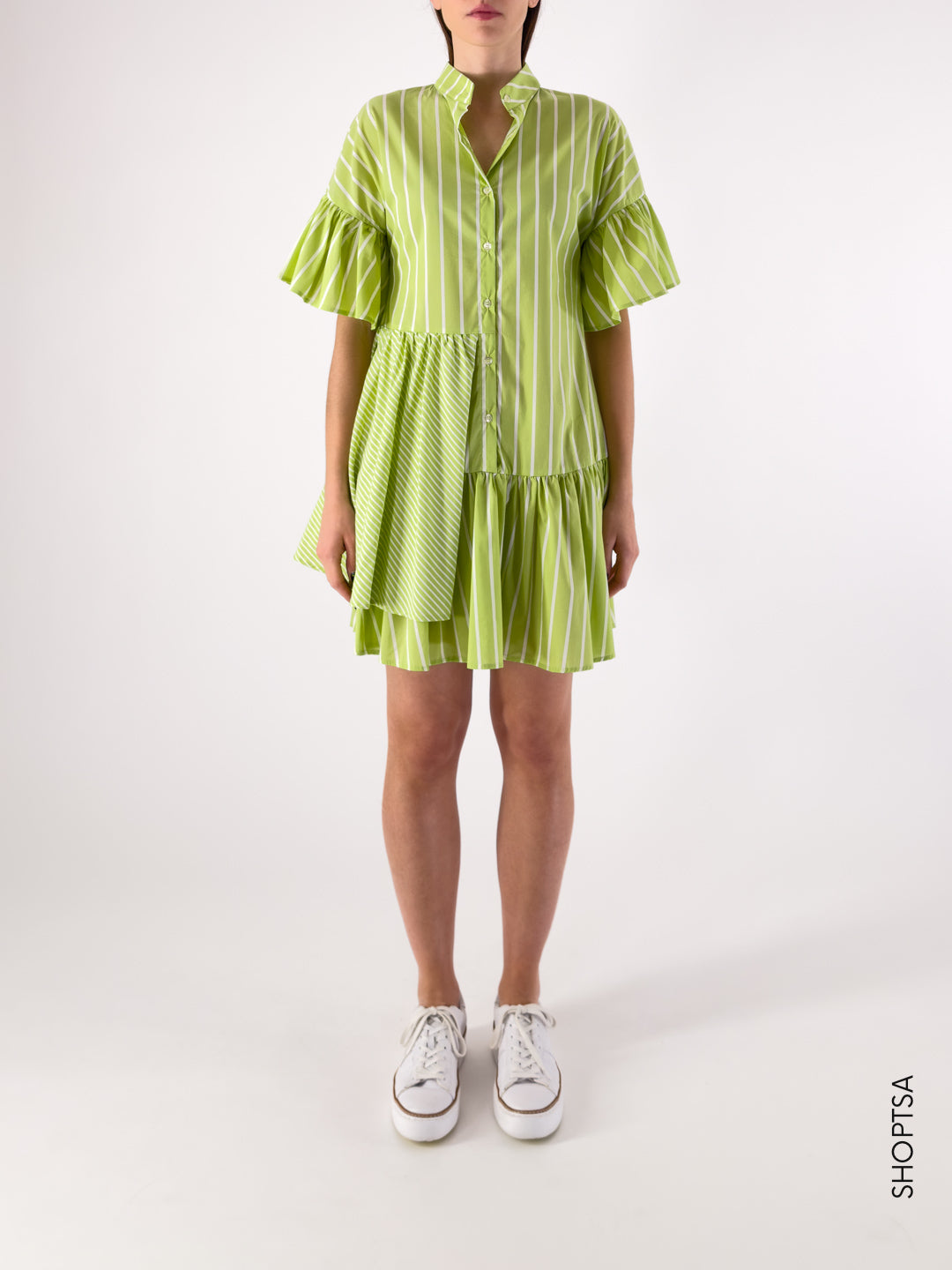 Lime pinstripe suit - PAOLA TIENFORTI