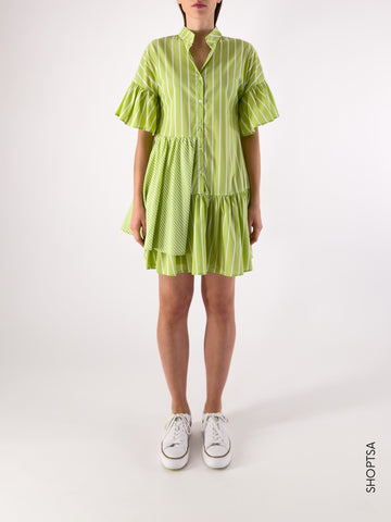 Abito lime gessato - PAOLA TIENFORTI