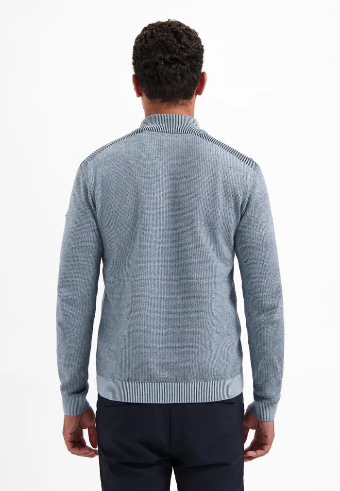 Maglia cotone con mezza zip