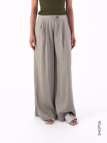 Pantalone gessato ampio
