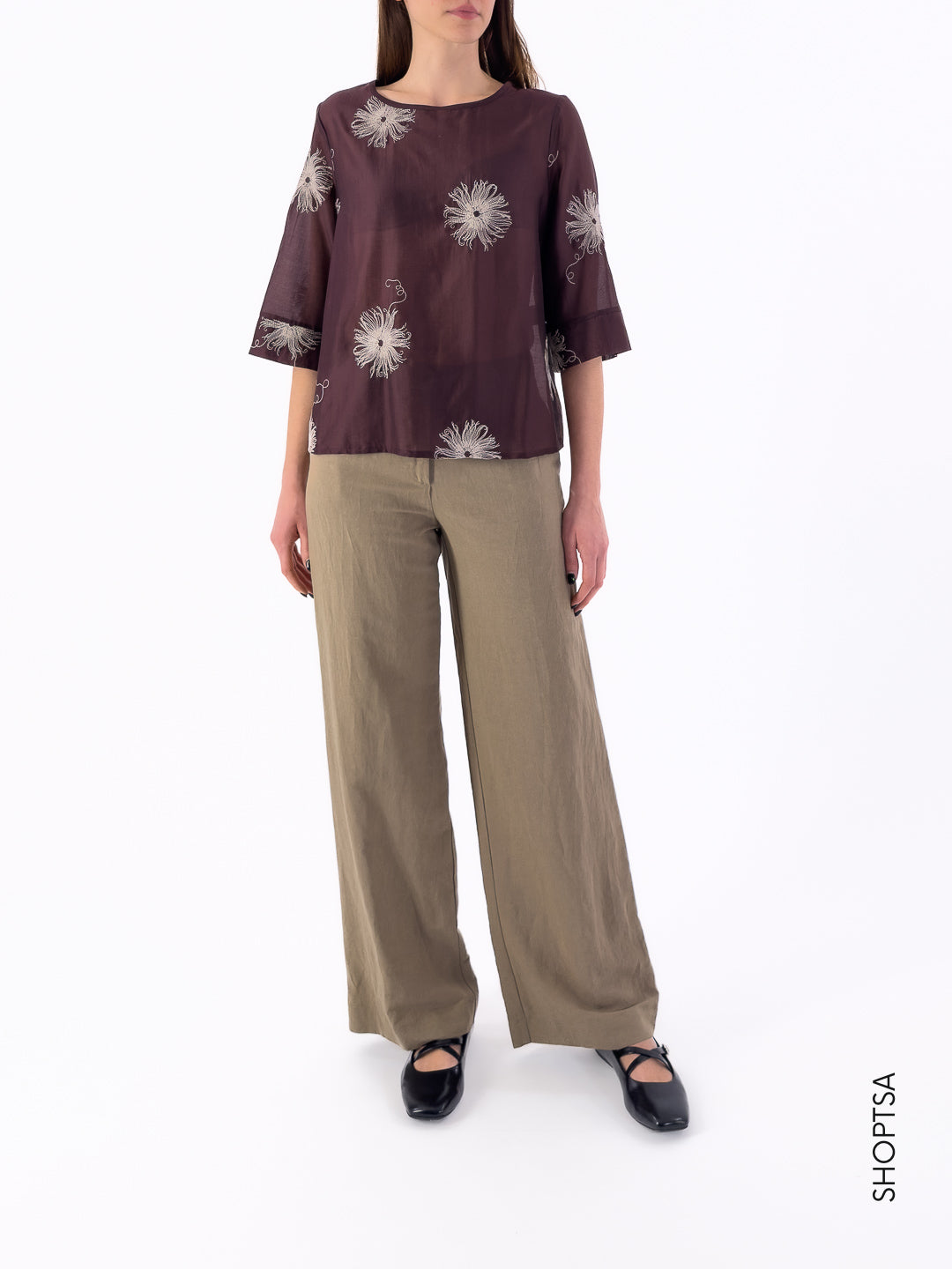 Blusa leggera con ricami VITTORIA