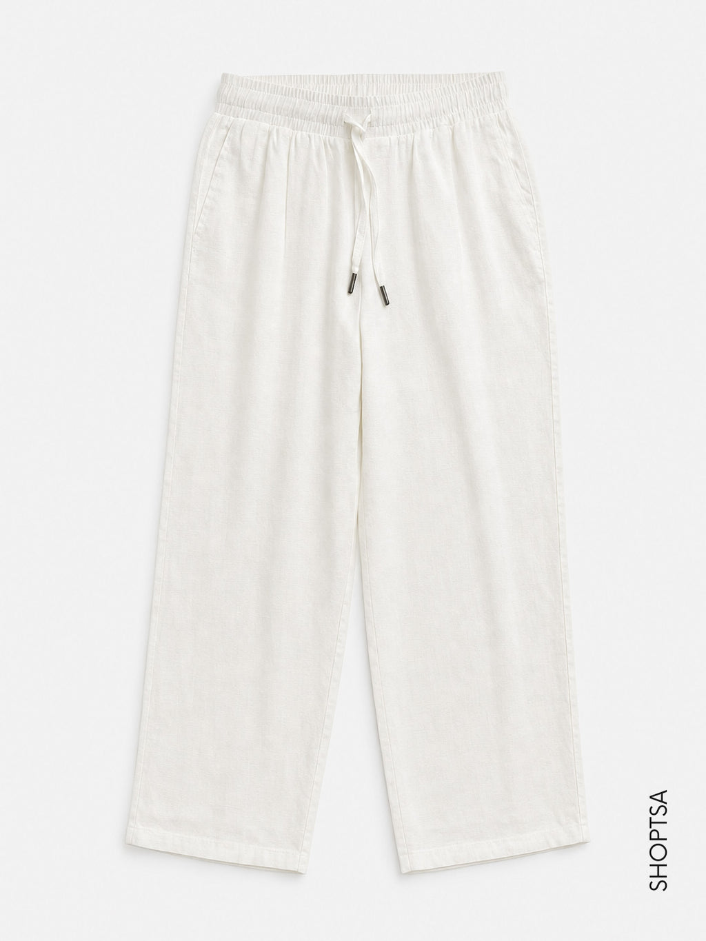 Pantalone Relaxed Fit in lino e cotone