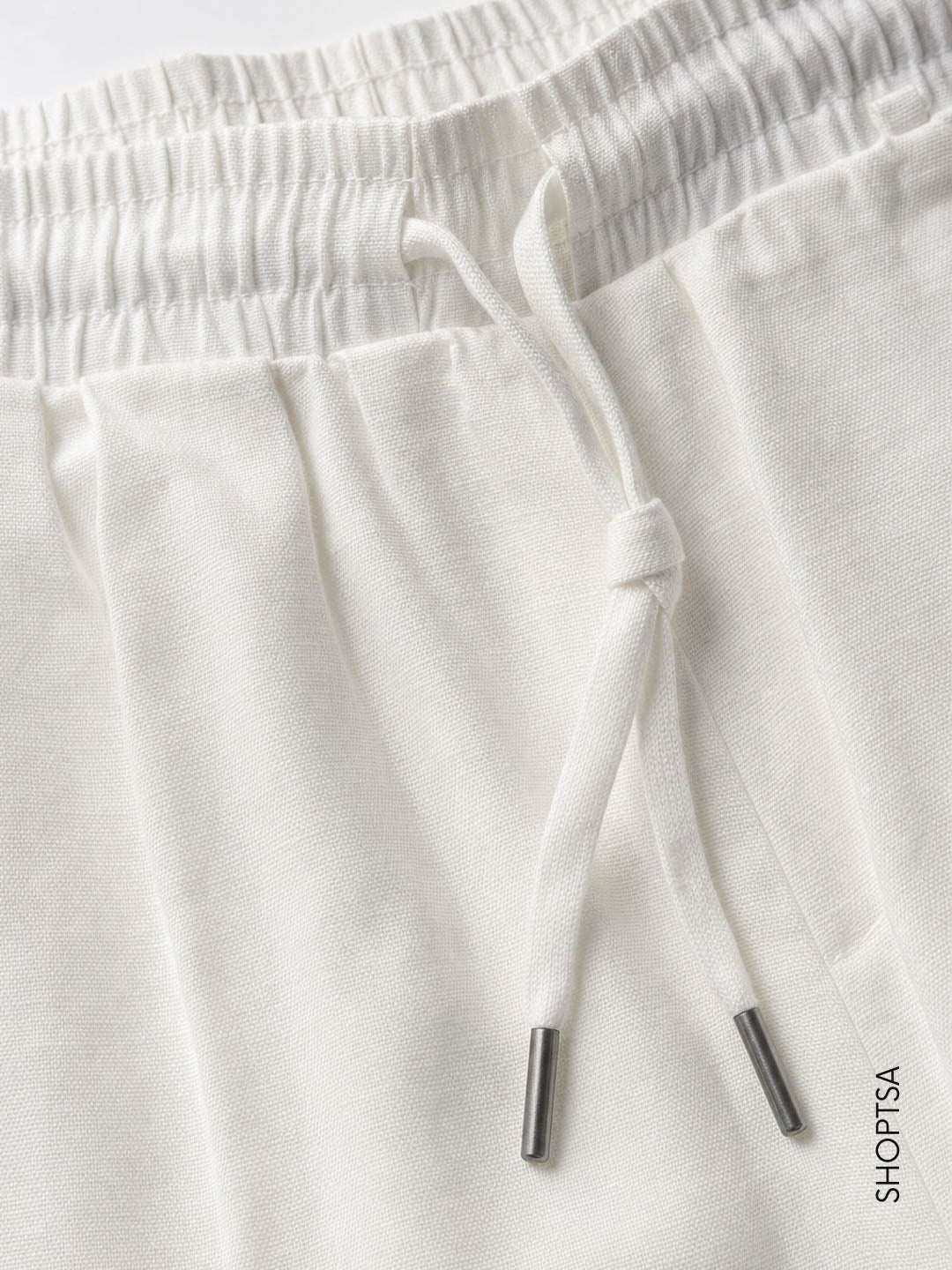 Pantalone Relaxed Fit in lino e cotone