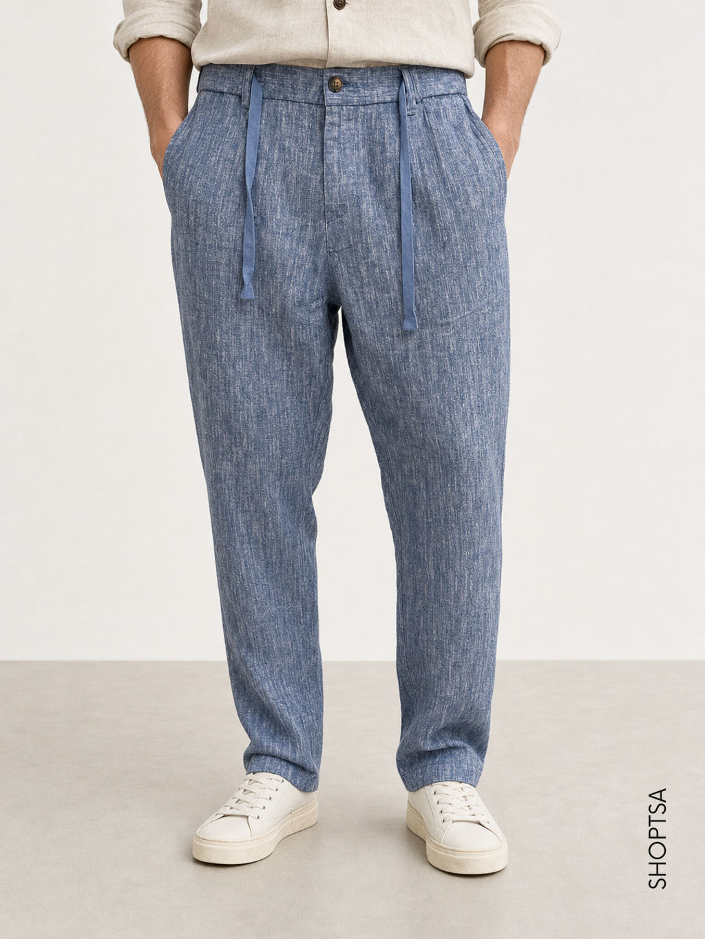 Pantalone in 100% lino mélange