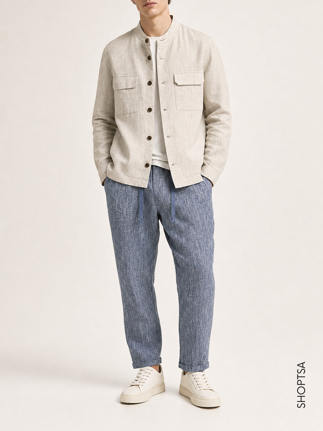Pantalone in 100% lino mélange