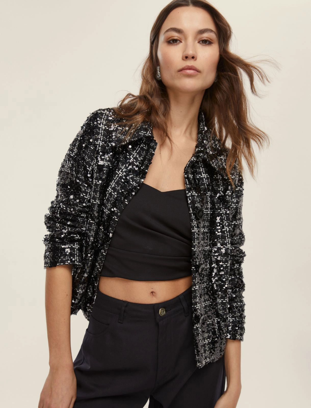 Giacca pailletes nero FRANK