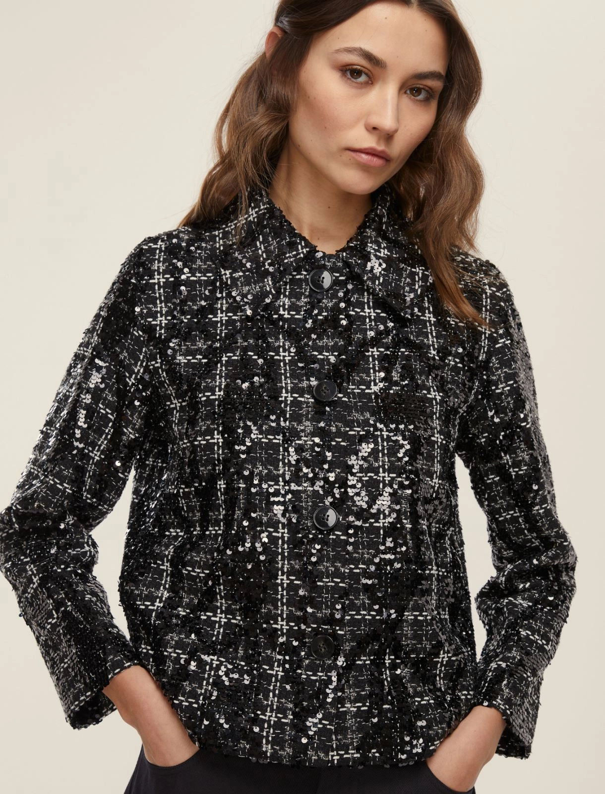 Giacca pailletes nero FRANK