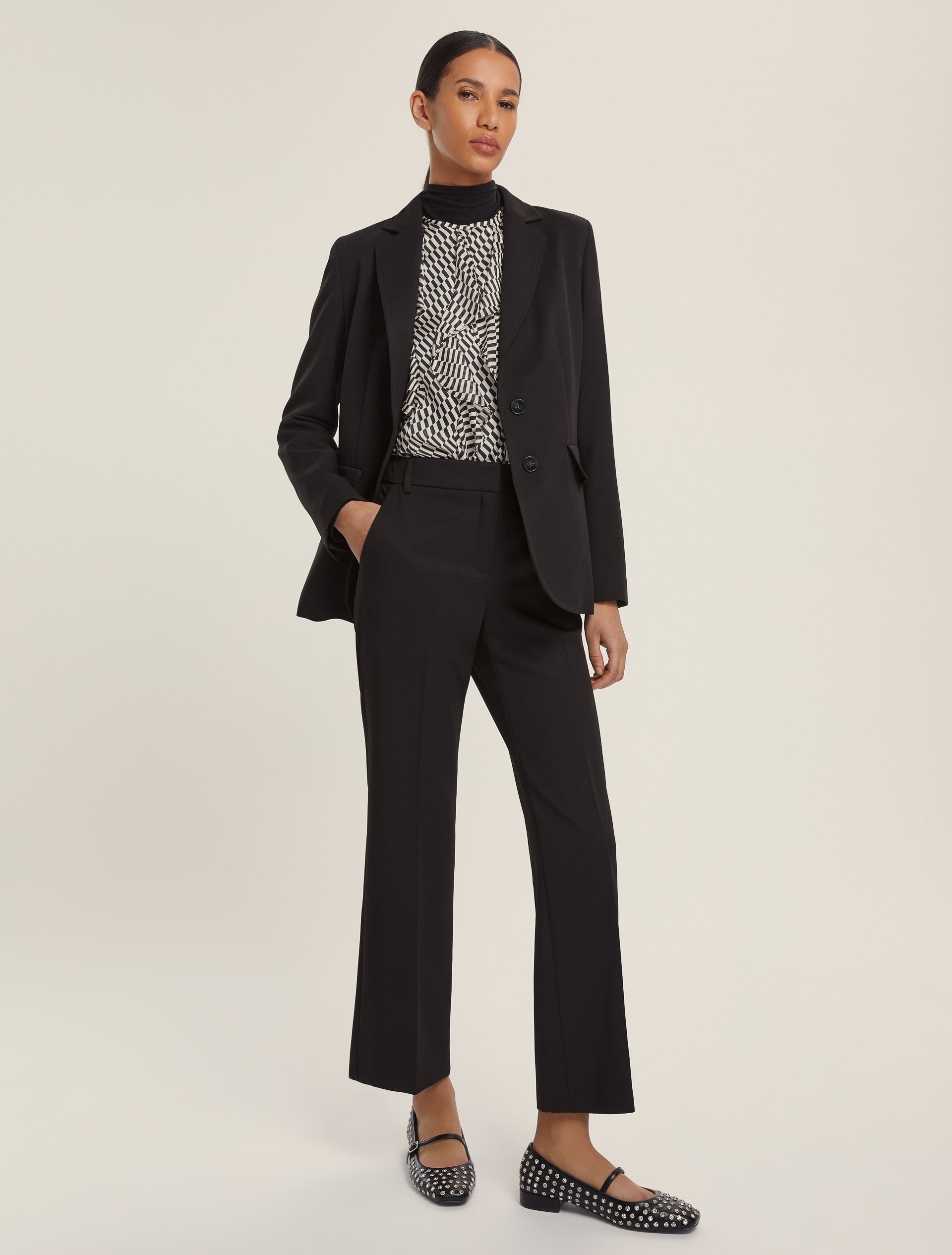 Camicetta in raso fantasia optical