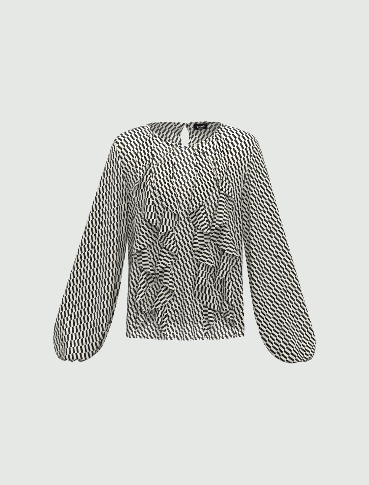 Camicetta in raso fantasia optical