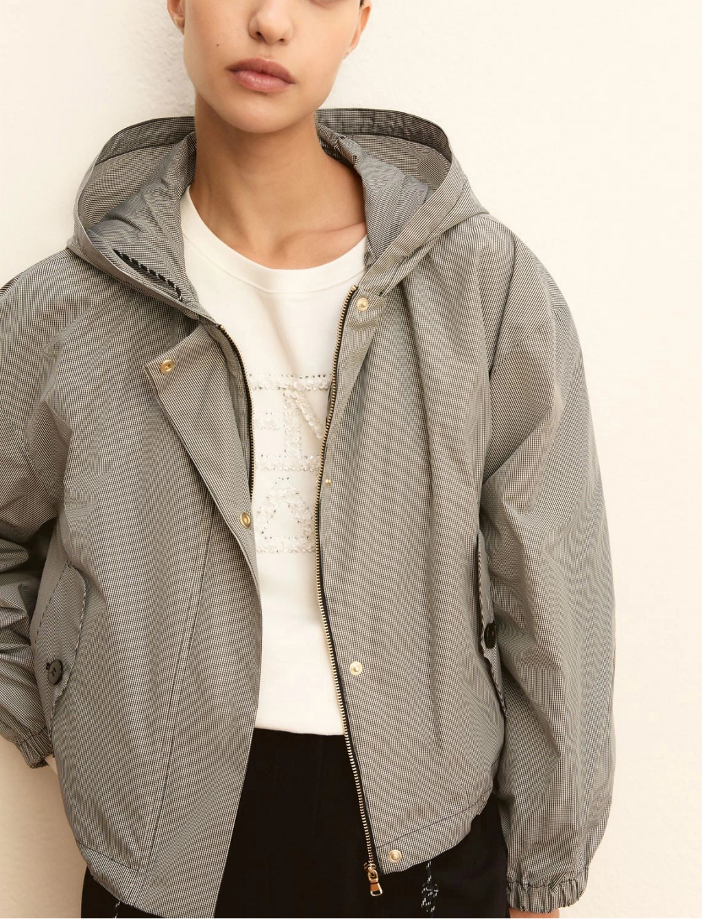Giubbino in taffetà check EMMZAMIA