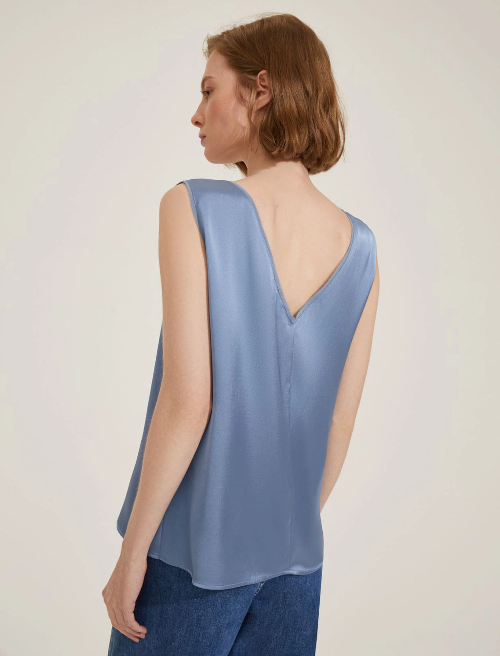 Top smanicato in raso LIEN