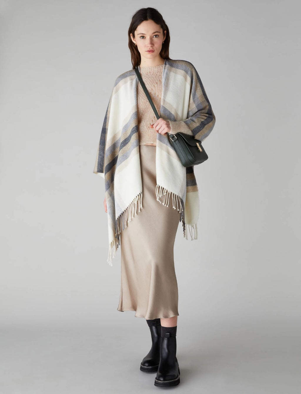 Stola poncho in misto cotone NELLA