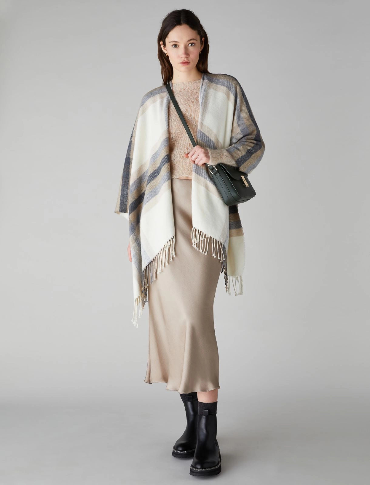 Stola poncho in misto cotone NELLA