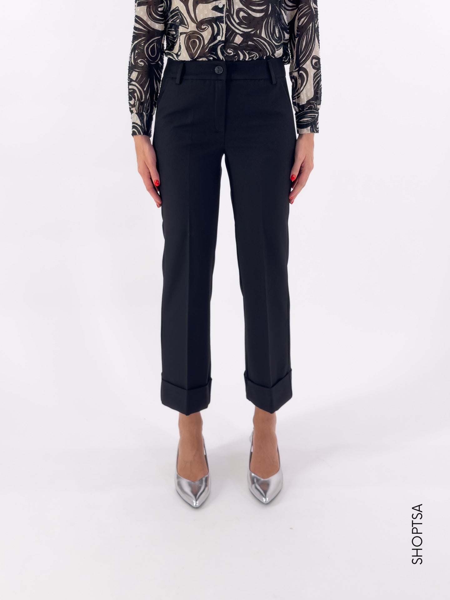 CAIMANO straight turn-up trousers - EMME Marella