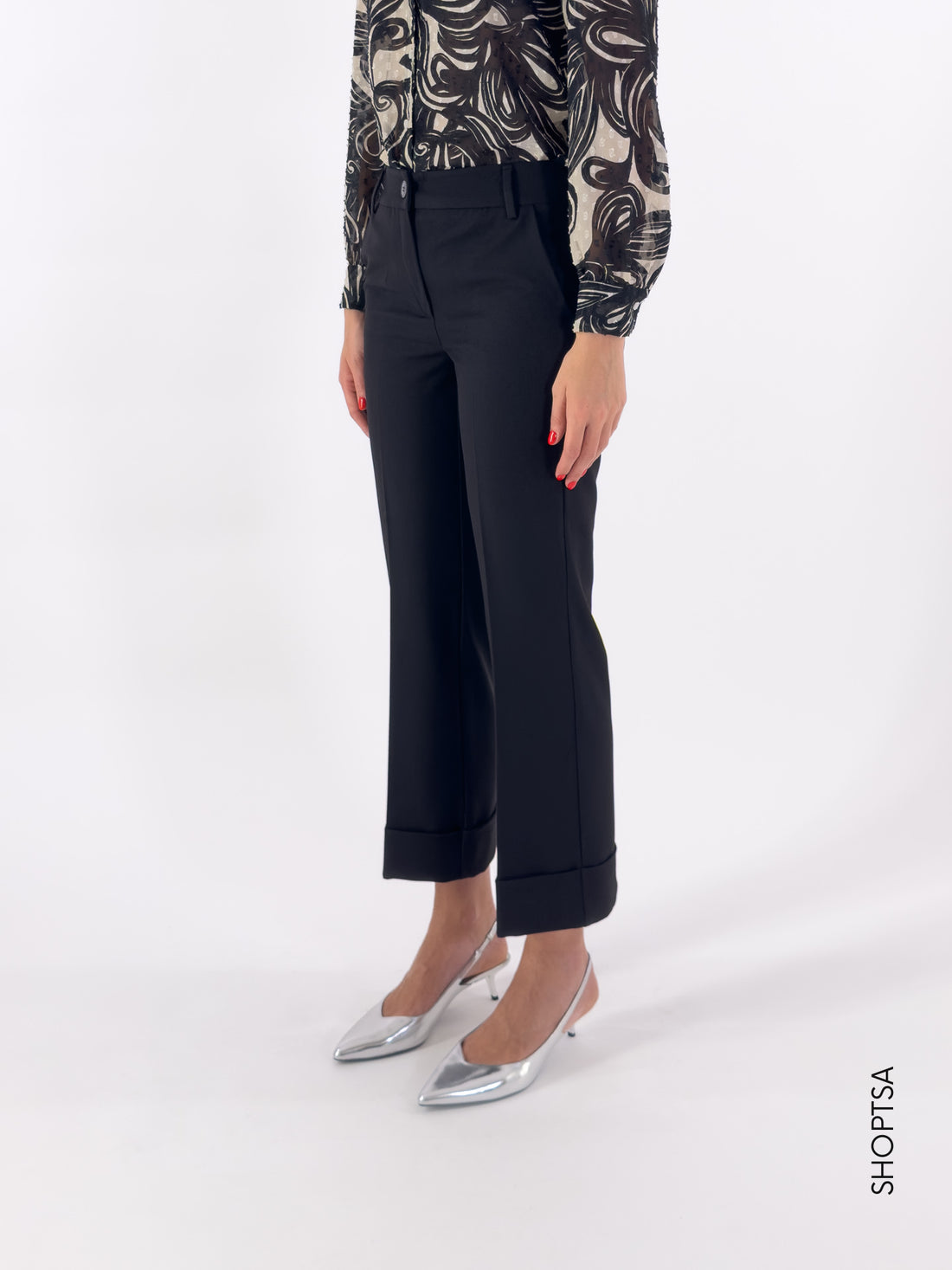 CAIMANO straight turn-up trousers - EMME Marella