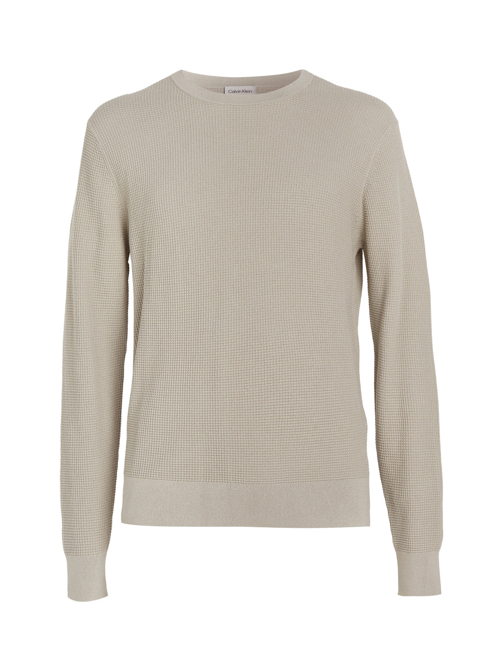 Maglione girocollo in cotone waffle