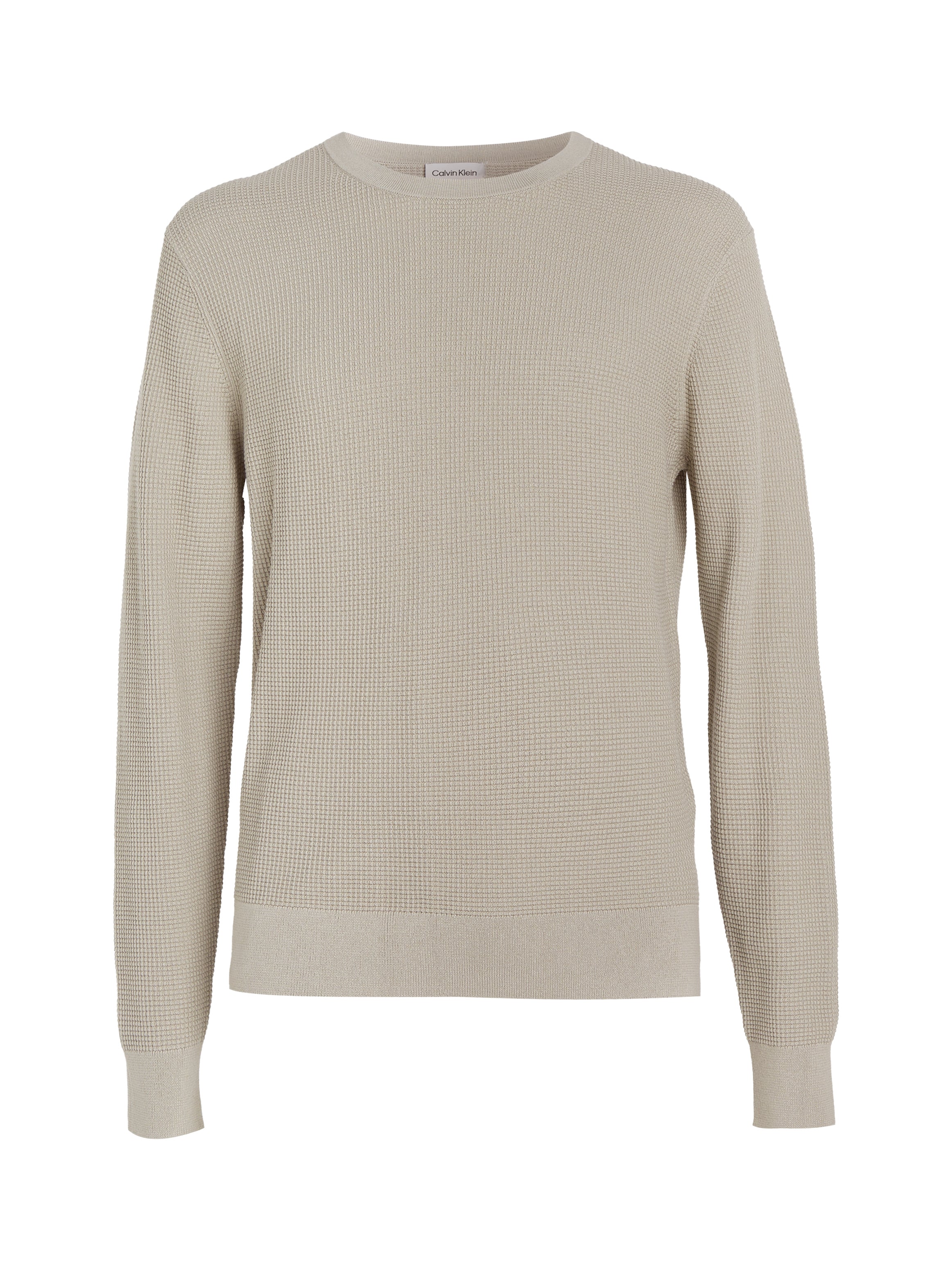 Maglione girocollo in cotone waffle