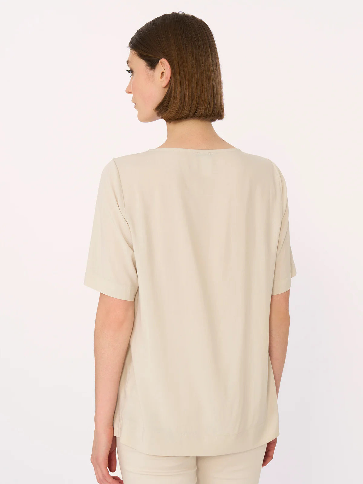 Blusa a manica corta in eco seta Dm64s7 - RAGNO - Ragno - shopTSa