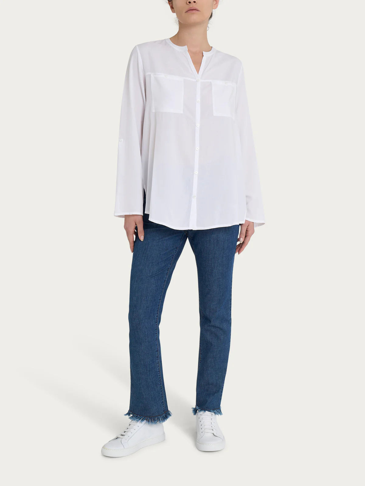 Camicia coreana basica in viscosa DM64SI - RAGNO