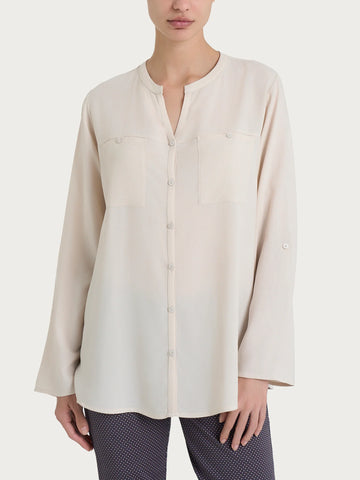 Camicia coreana basica in viscosa DM64SI - RAGNO
