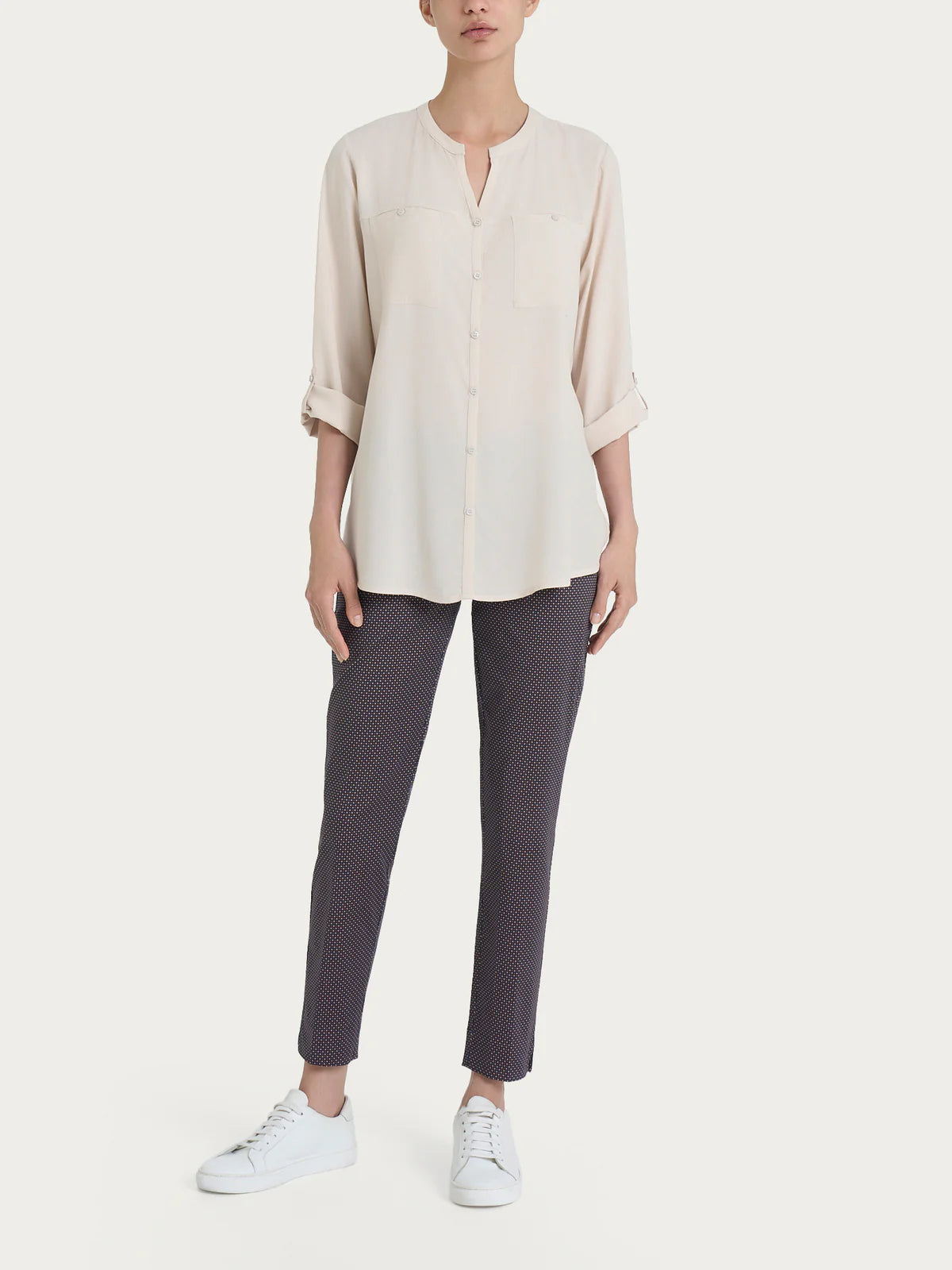 Camicia coreana basica in viscosa DM64SI - RAGNO