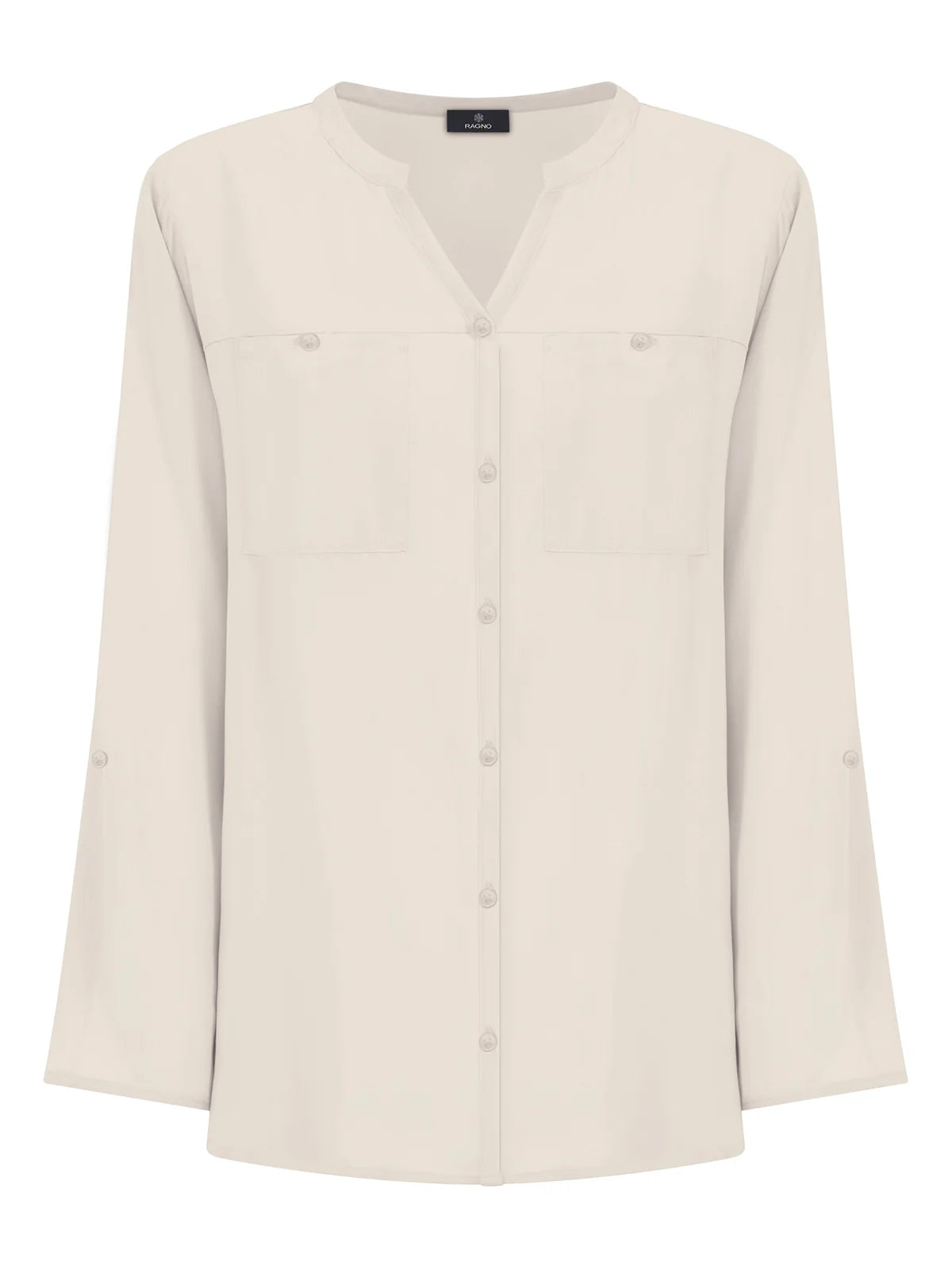 Camicia coreana basica in viscosa DM64SI - RAGNO