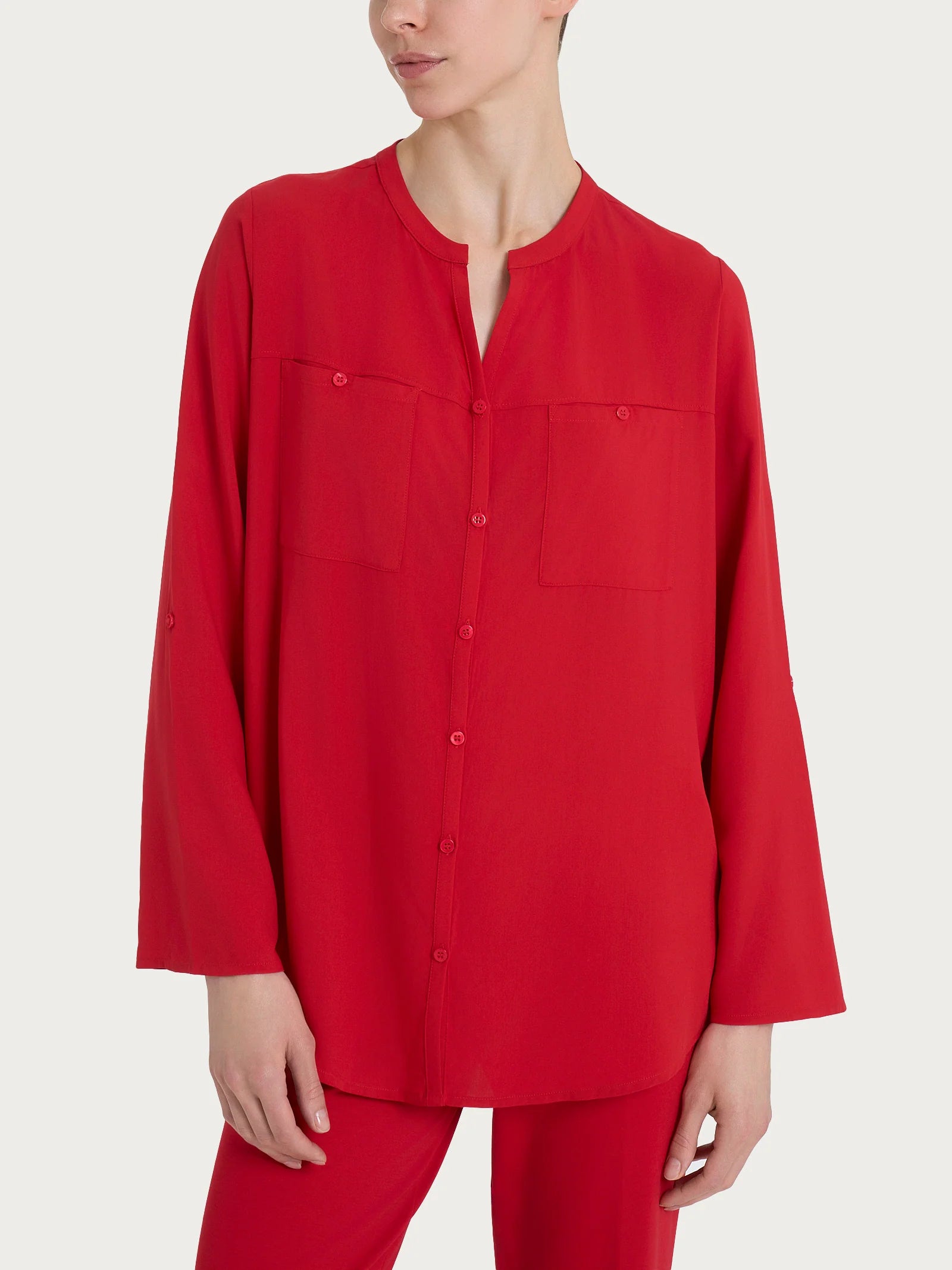 Camicia coreana basica in viscosa DM64SI - RAGNO - Ragno - shopTSa