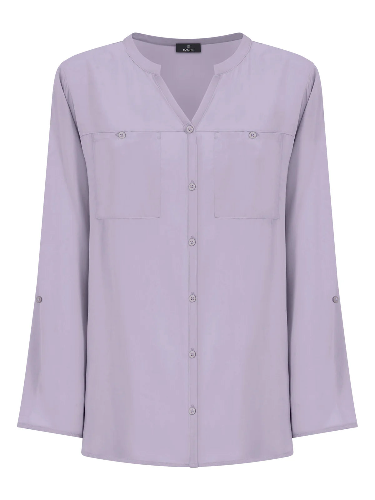 Camicia coreana basica in viscosa DM64SI - RAGNO
