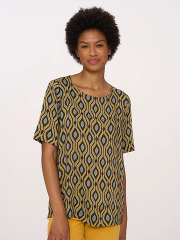 Blusa mezza manica in viscosa Dm84s7 - RAGNO
