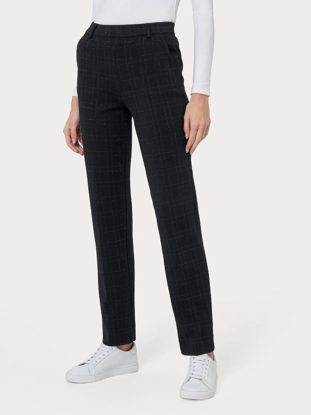 Pantalone dritto elasticizzato con lurex DO33PP