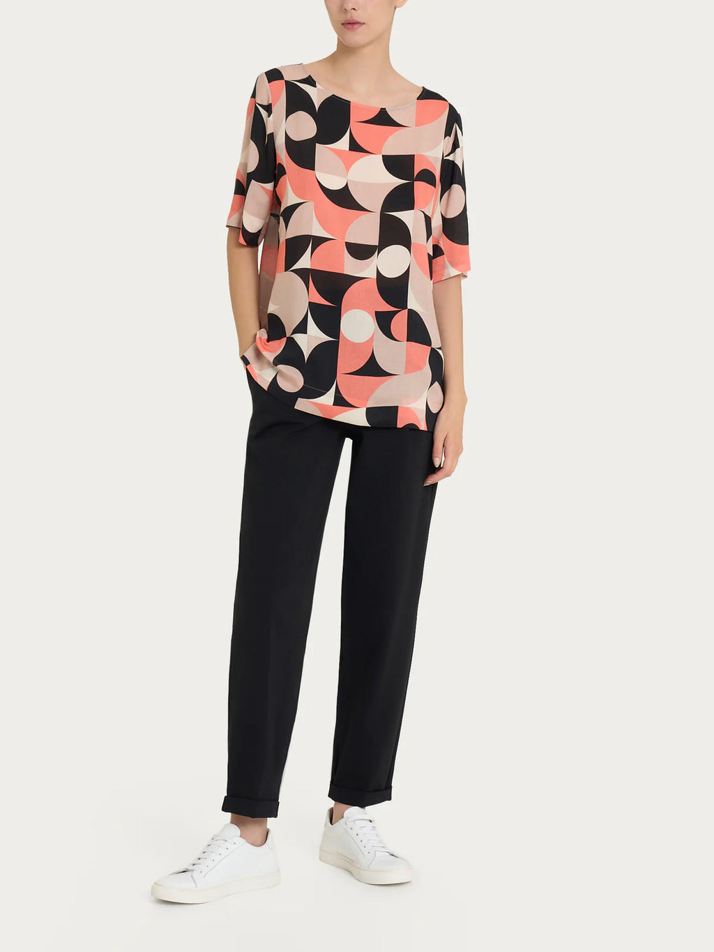 Blusa in eco seta DQ27S7 - Ragno - shopTSa