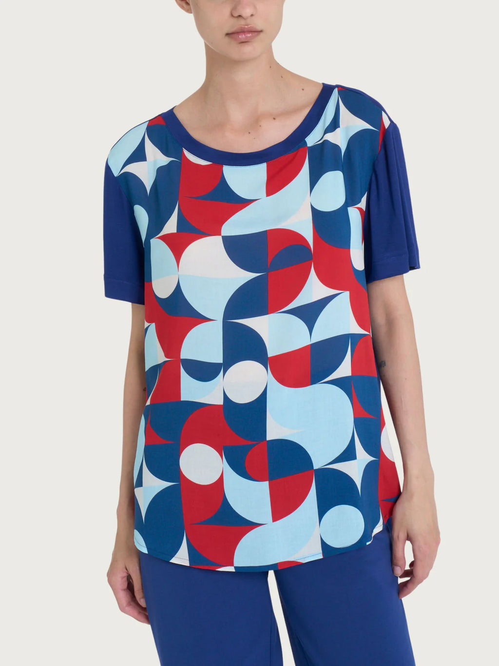 T-shirt girocollo fantasia DQ34T7 - Ragno - shopTSa