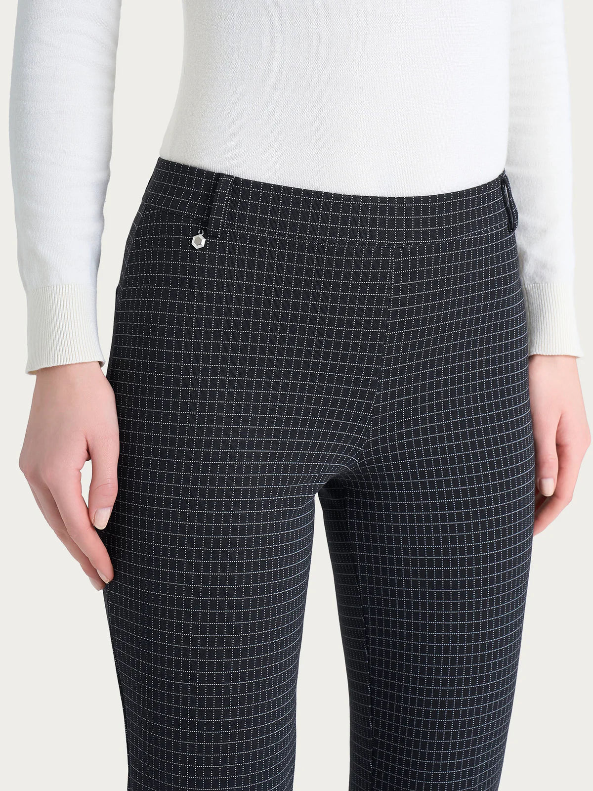 Pantalone flare a quadretti DR51PM