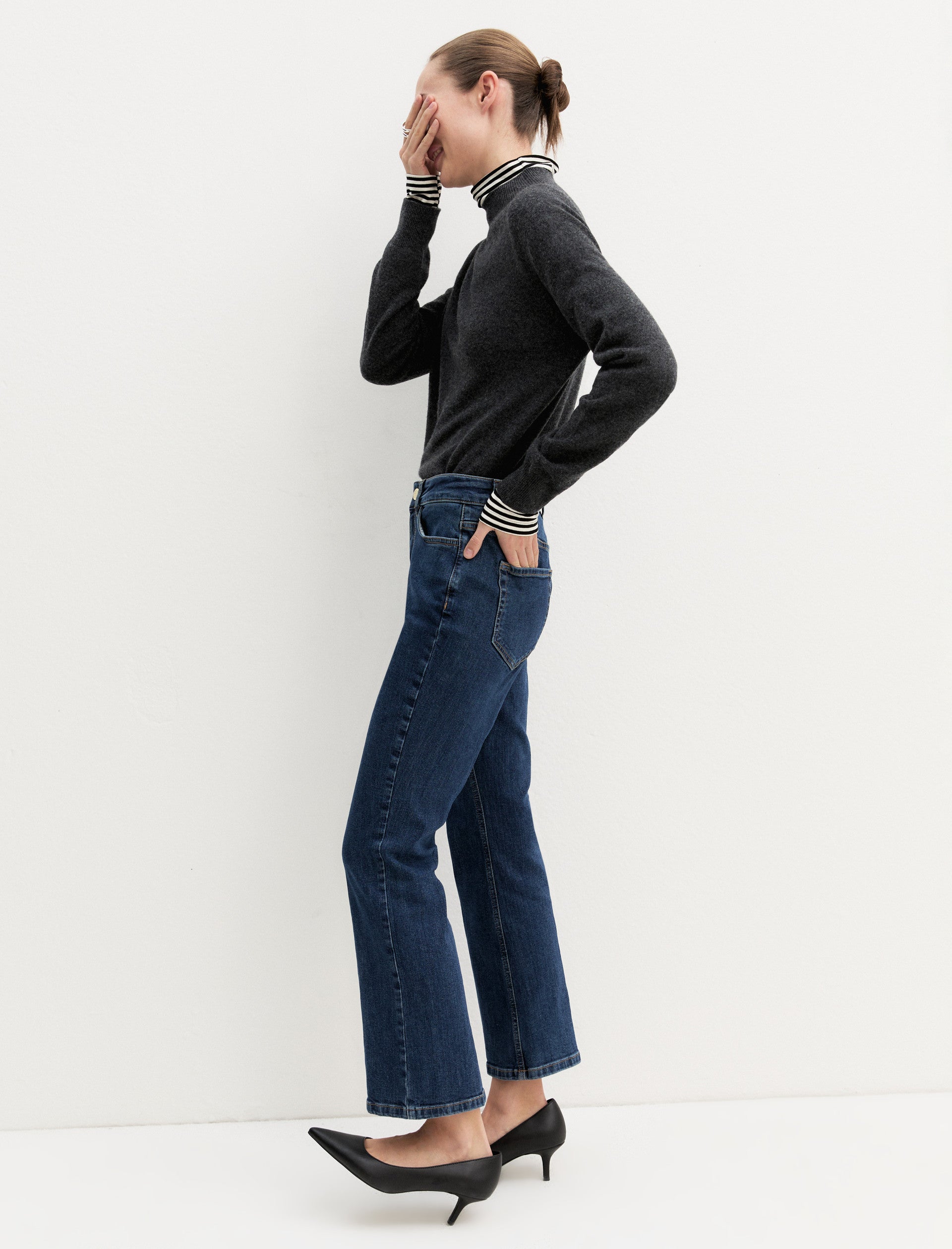 Jeans slim flare in denim stretch EMMSLIMFLARE