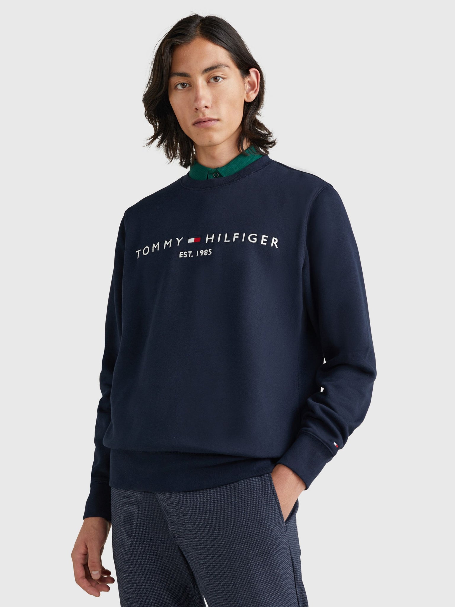 Sweatshirt with embroidered logo - Tommy Hilfiger