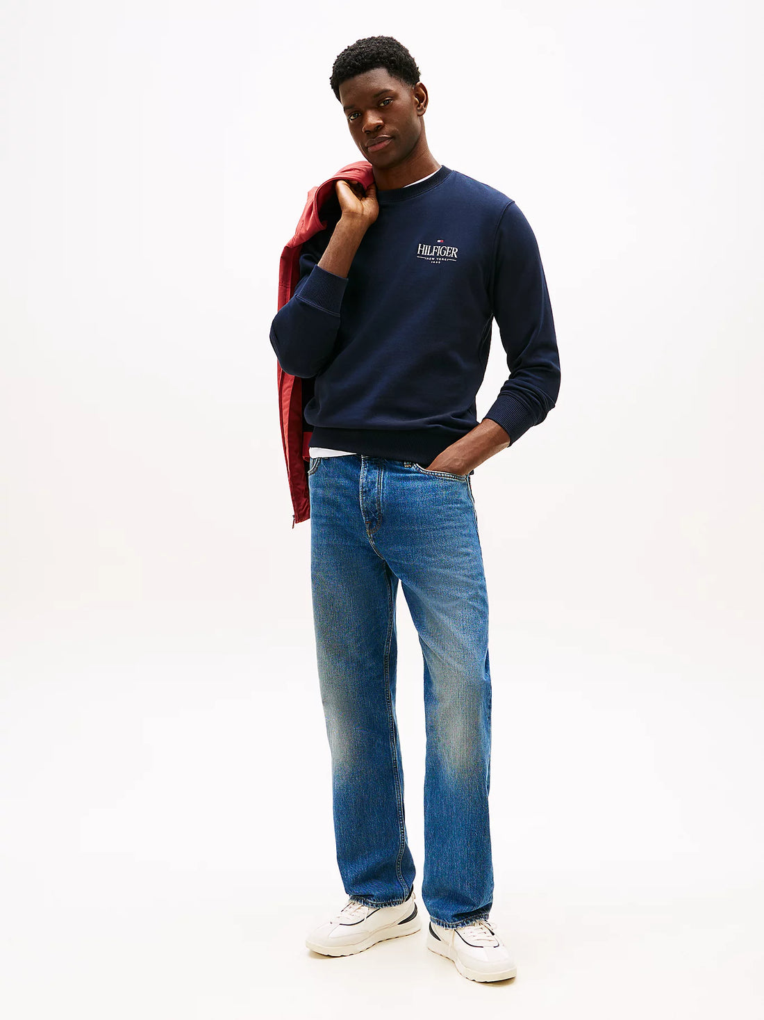 Felpa girocollo blu 39376
