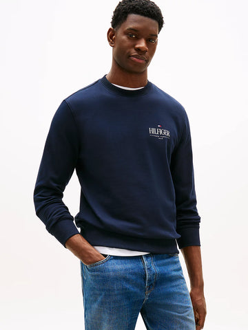 Felpa girocollo blu 39376