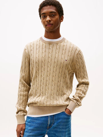 Pullover tinto capo con treccia