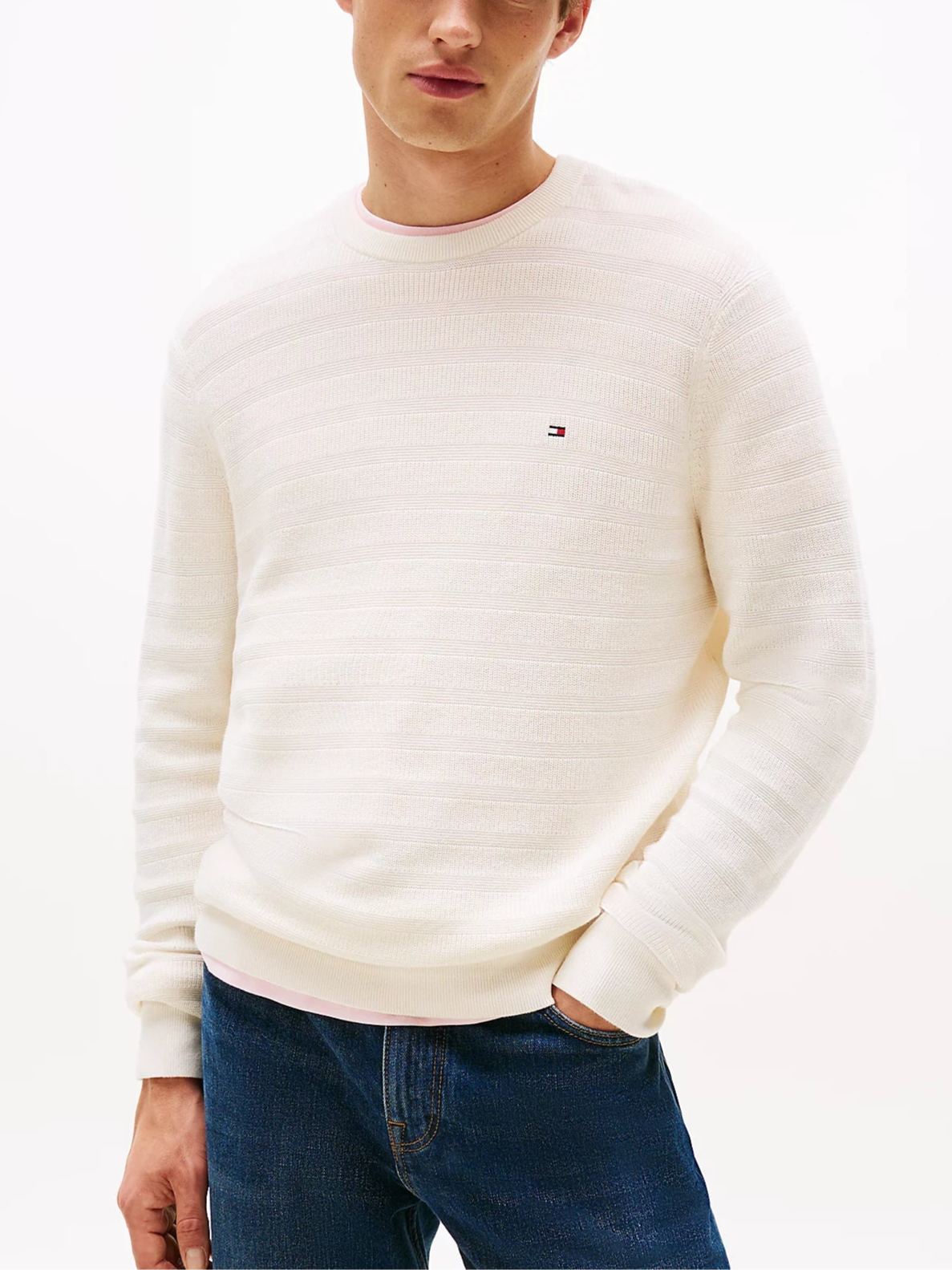 Maglione cotone riga filato