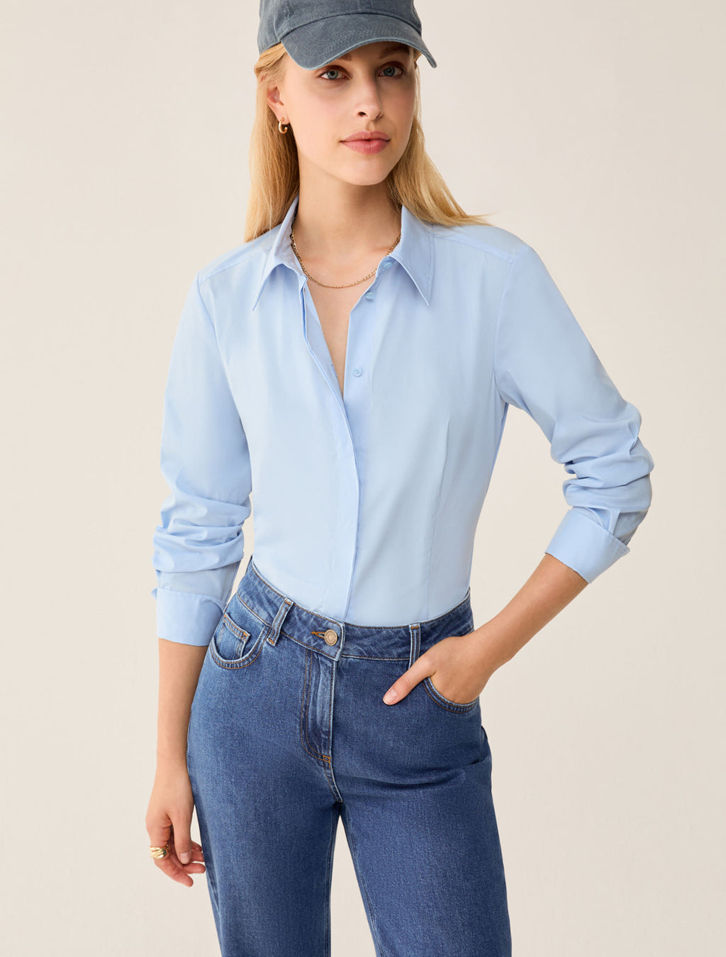 Camicia in popeline stretch - PBBMARGARET